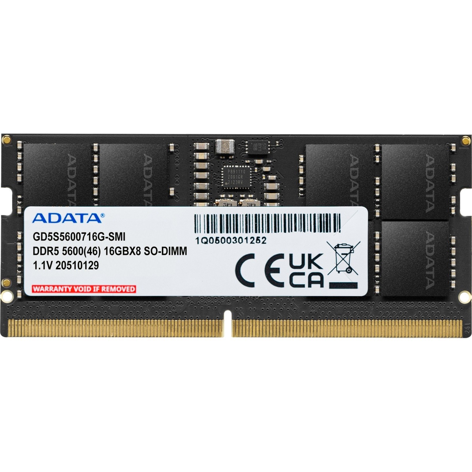ADATA SO-DIMM 32 GB DDR5-5600 (1x 32 GB), Arbeitsspeicher schwarz, GD5S5600732G-SMI