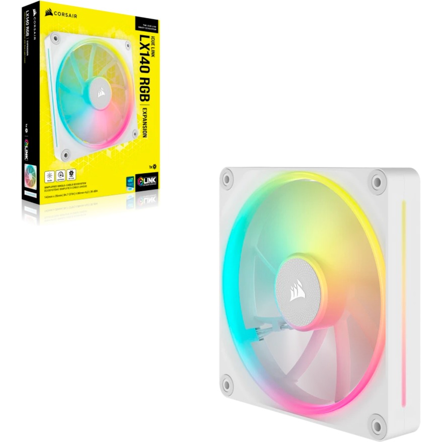 Corsair iCUE LINK LX140 RGB, Gehäuselüfter weiß, 140 mm