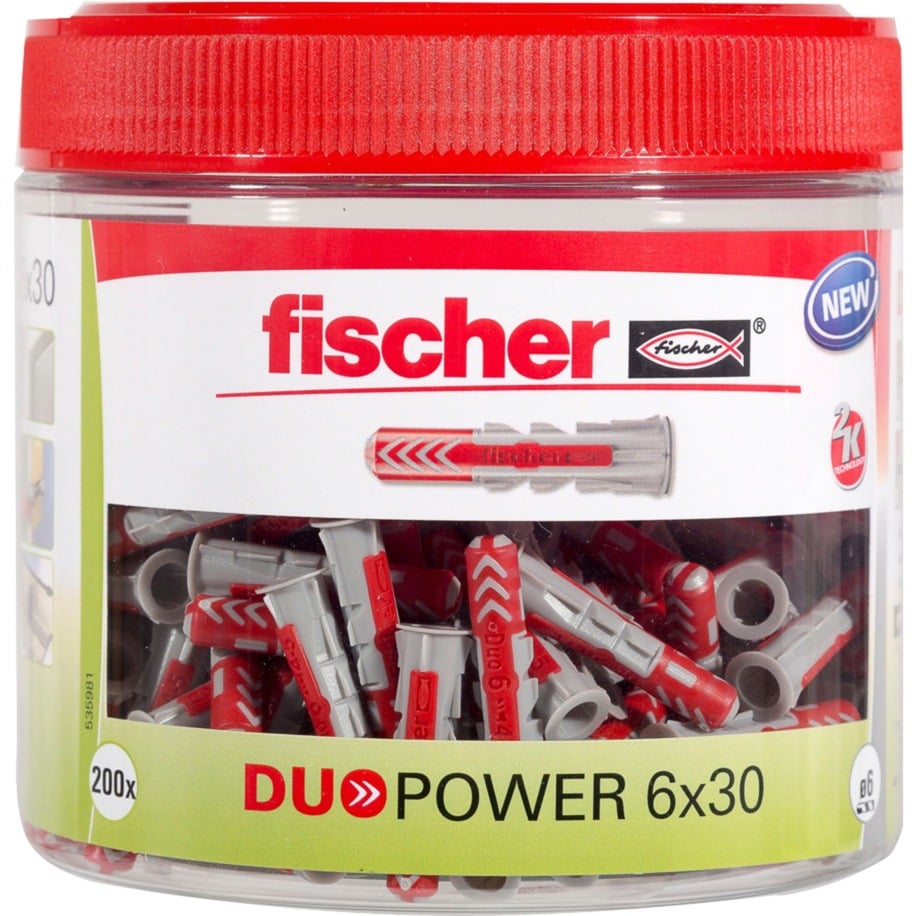 Dübel DUOPOWER 6x30, wiederverschließbare Dose