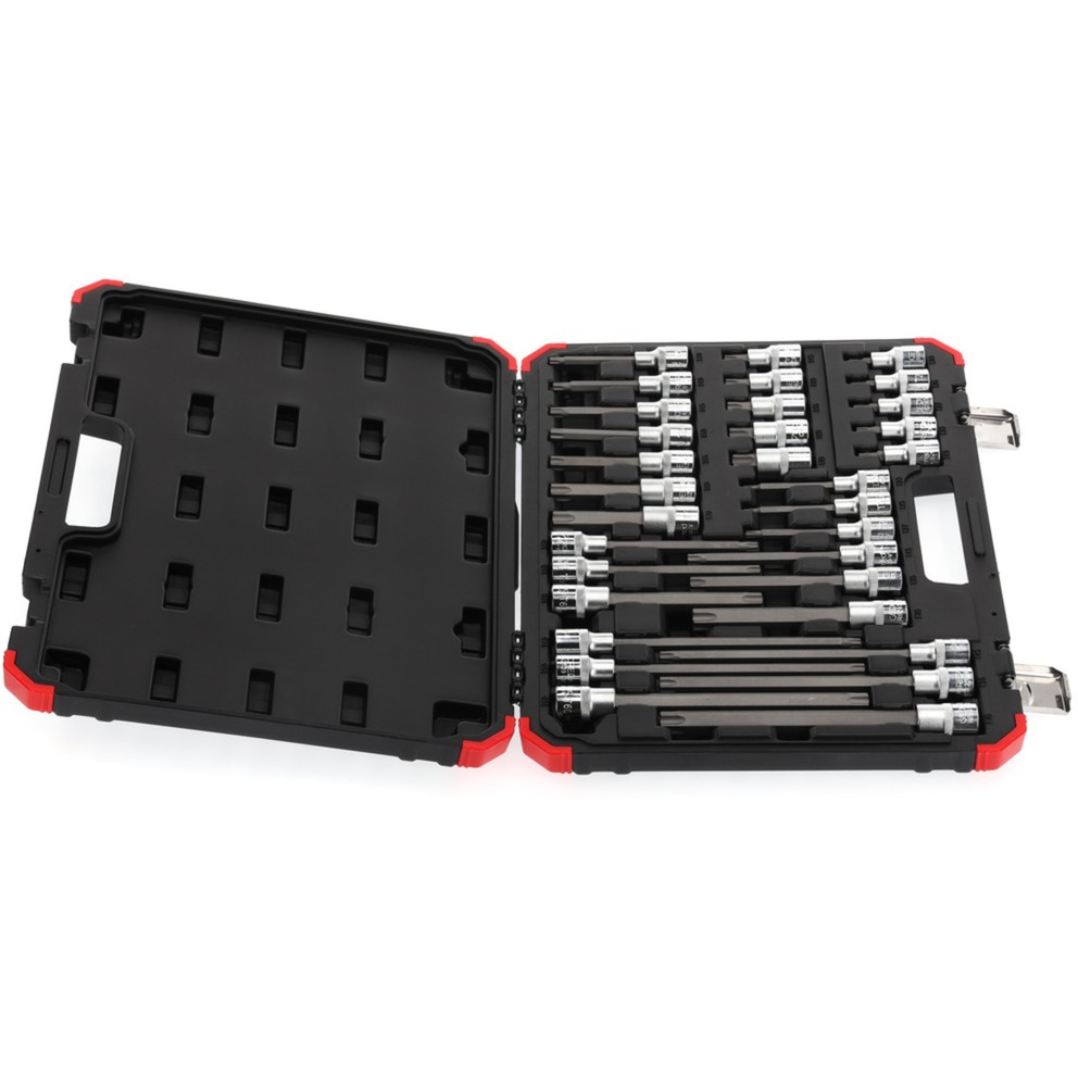 GEDORE Red Schraubendreher-Steckschlüssel-Einsatz-Satz, 1/2" schwarz/rot, 32-teilig, TORX, im Koffer