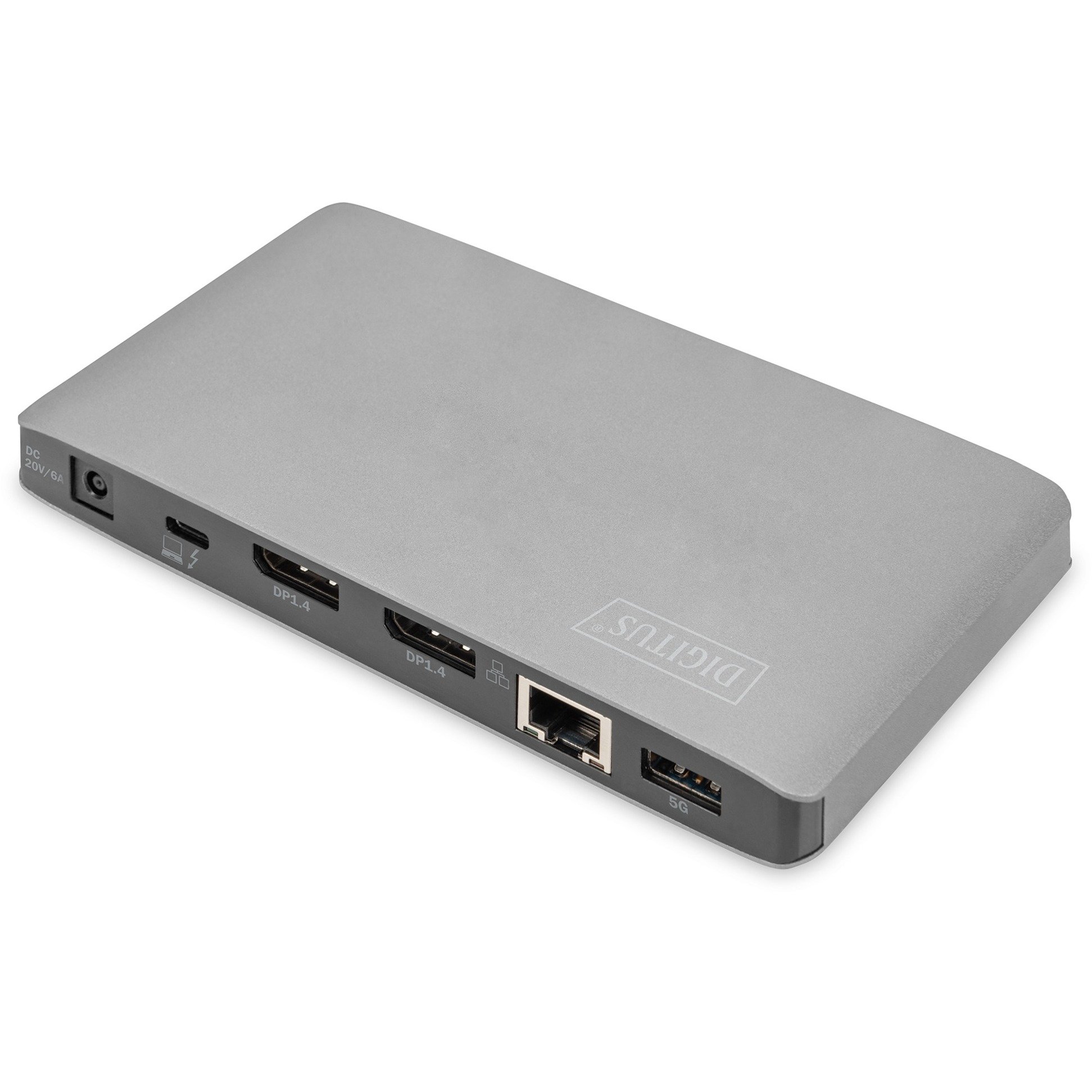Digitus Thunderbolt 3 Dockingstation 8K silber, HDMI, VGA, USB-A, USB-C, 3,5mm, SD/MicroSD
