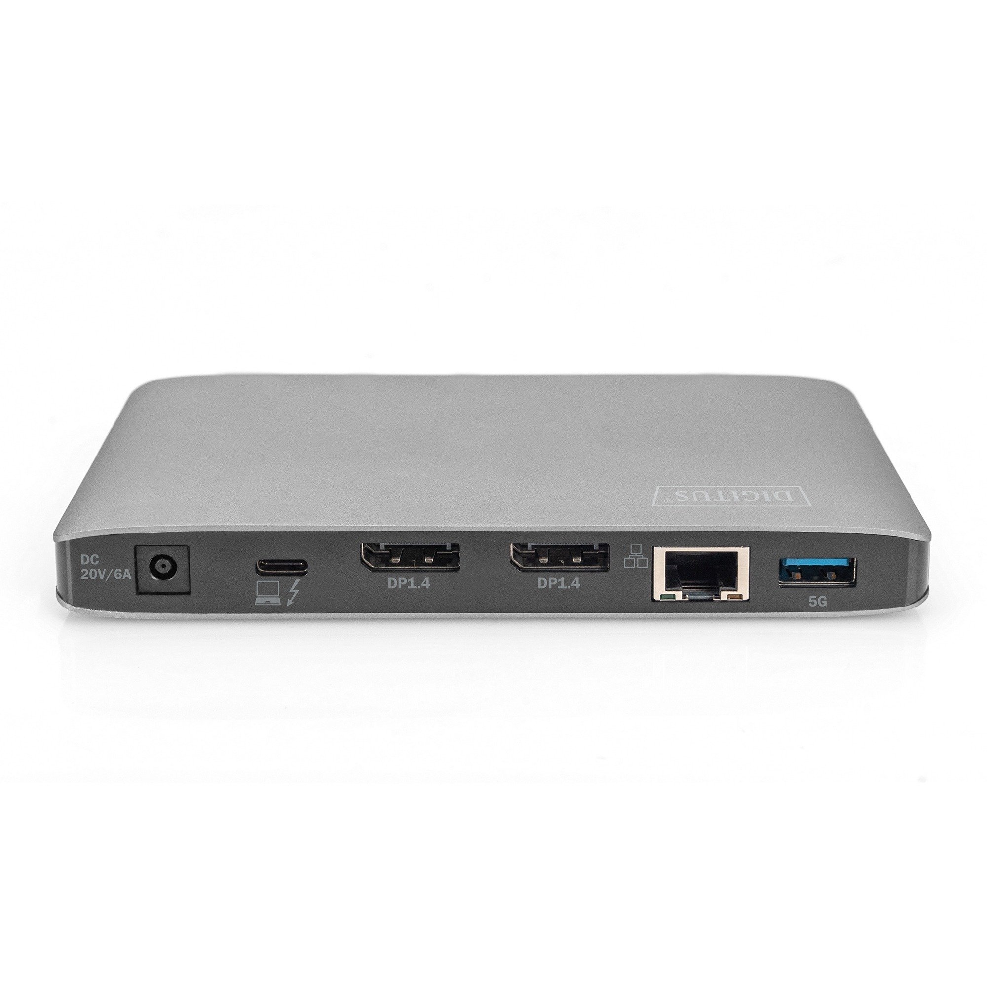Digitus Thunderbolt 3 Dockingstation 8K silber, HDMI, VGA, USB-A, USB-C, 3,5mm, SD/MicroSD