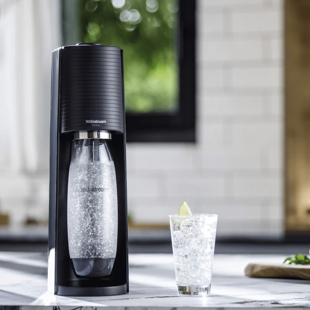 SodaStream Wassersprudler TERRA Megapack schwarz, inkl. 3 Kunststoffflaschen, CO₂-Zylinder
