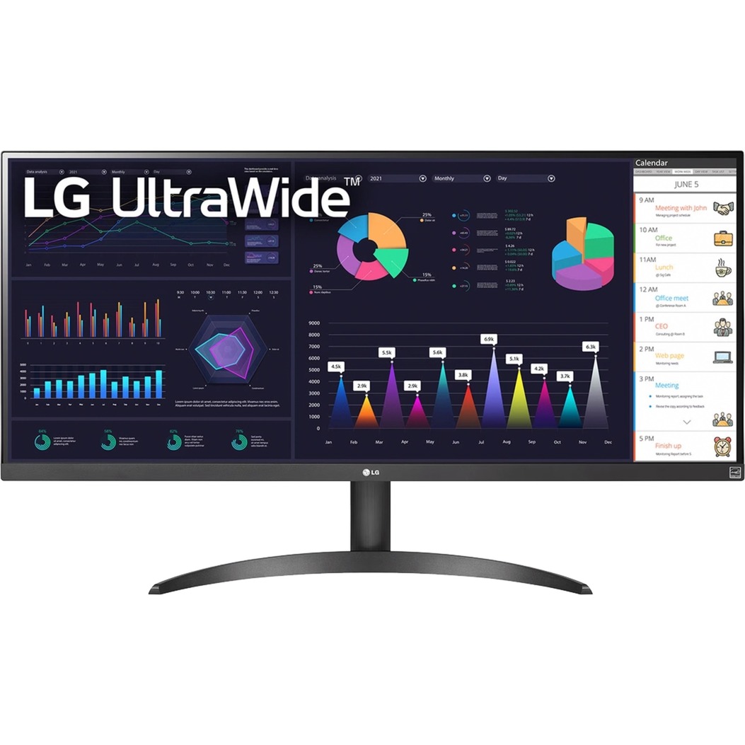 LG 34WQ500-B, LED-Monitor 87 cm (34 Zoll), schwarz, UW-FullHD, IPS, HDR, AMD Free-Sync, 100Hz Panel