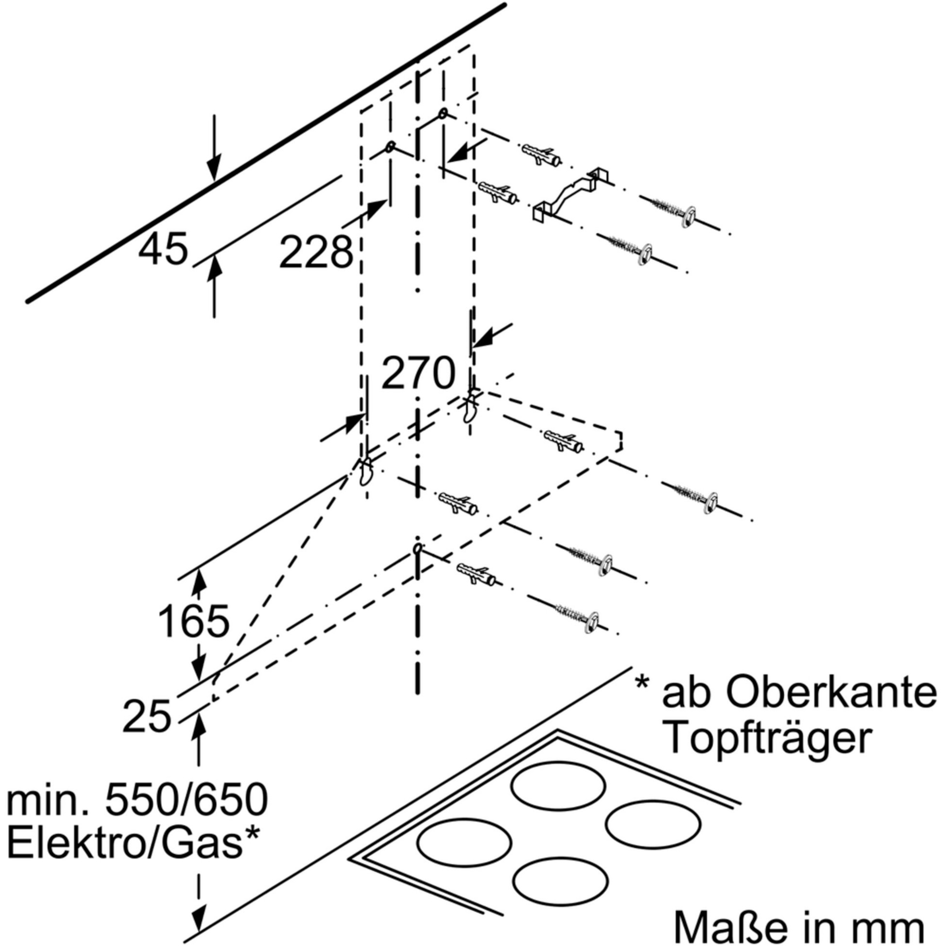 Bosch DWP66BC50 Serie 2, Dunstabzugshaube edelstahl