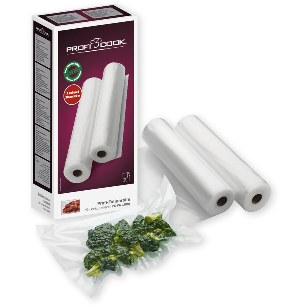 Vakuum-Folienrollen, 2 Stück, 28cm x 6m, Vakuumier-Folien