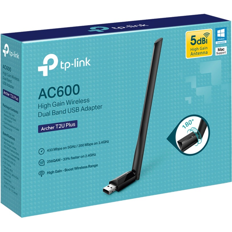 TP-Link Archer T2U Plus, WLAN-Adapter schwarz
