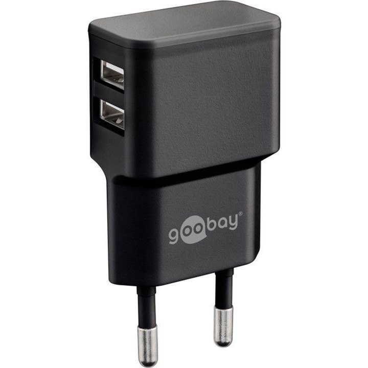 goobay Dual USB Ladegerät 2,4 A schwarz goobay Dual USB Ladegerät 2,4 A schwarz