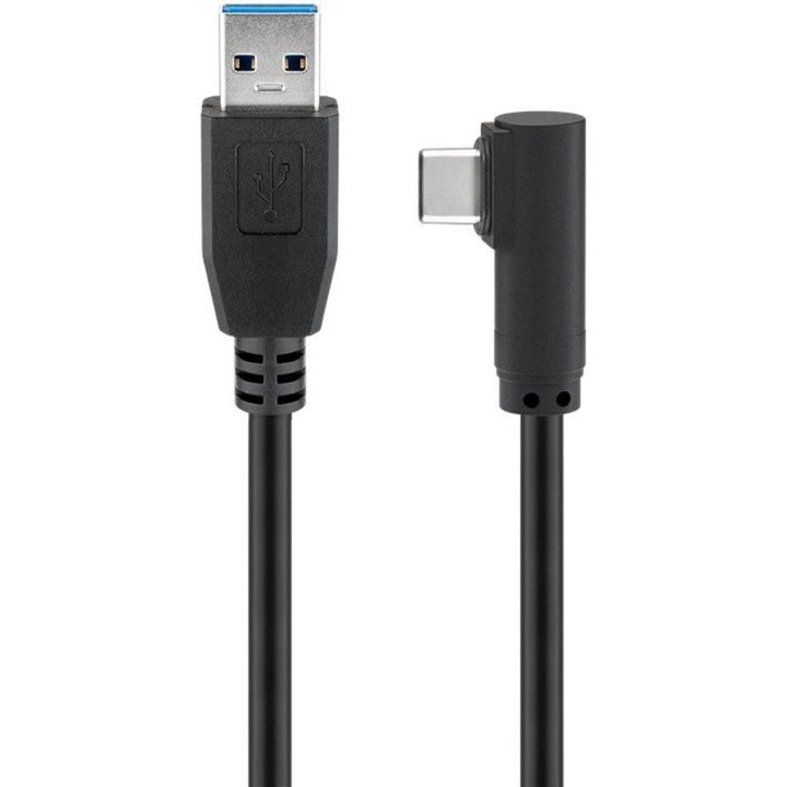 Kabel USB-A 3.0 Stecker > USB-C Stecker 90° gewinkelt