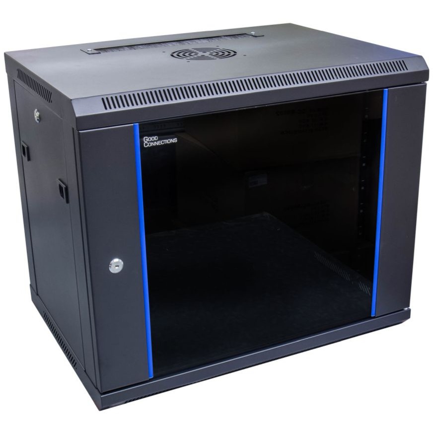 48,26 cm (19") Wandgehäuse, 9HE, tiefschwarz (RAL9005) 600 x 450mm, IT-Schrank