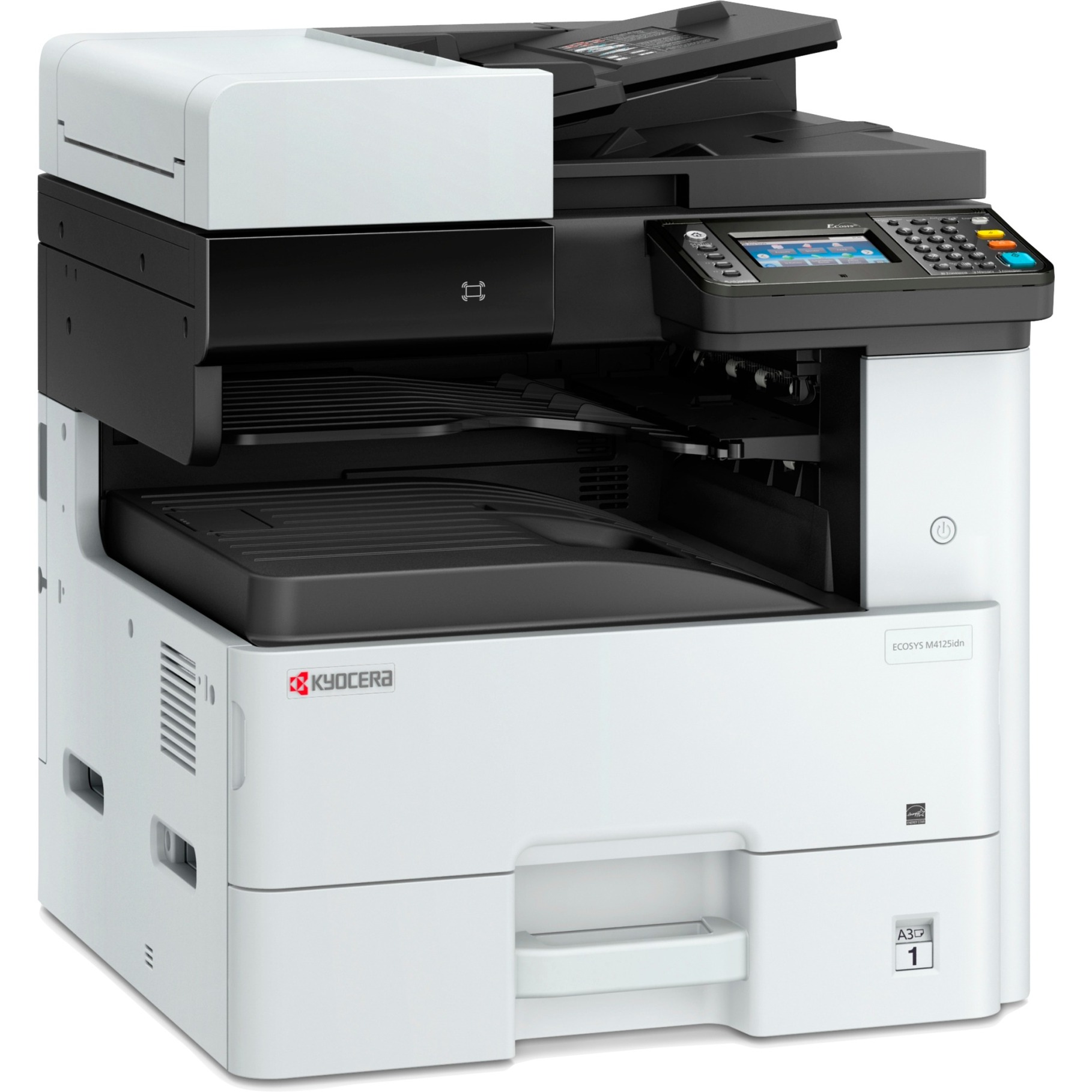 Kyocera ECOSYS M4125idn, Multifunktionsdrucker grau/schwarz, USB, LAN, Kopie, Scan, Duplex (Druck), Duplex (Scan)
