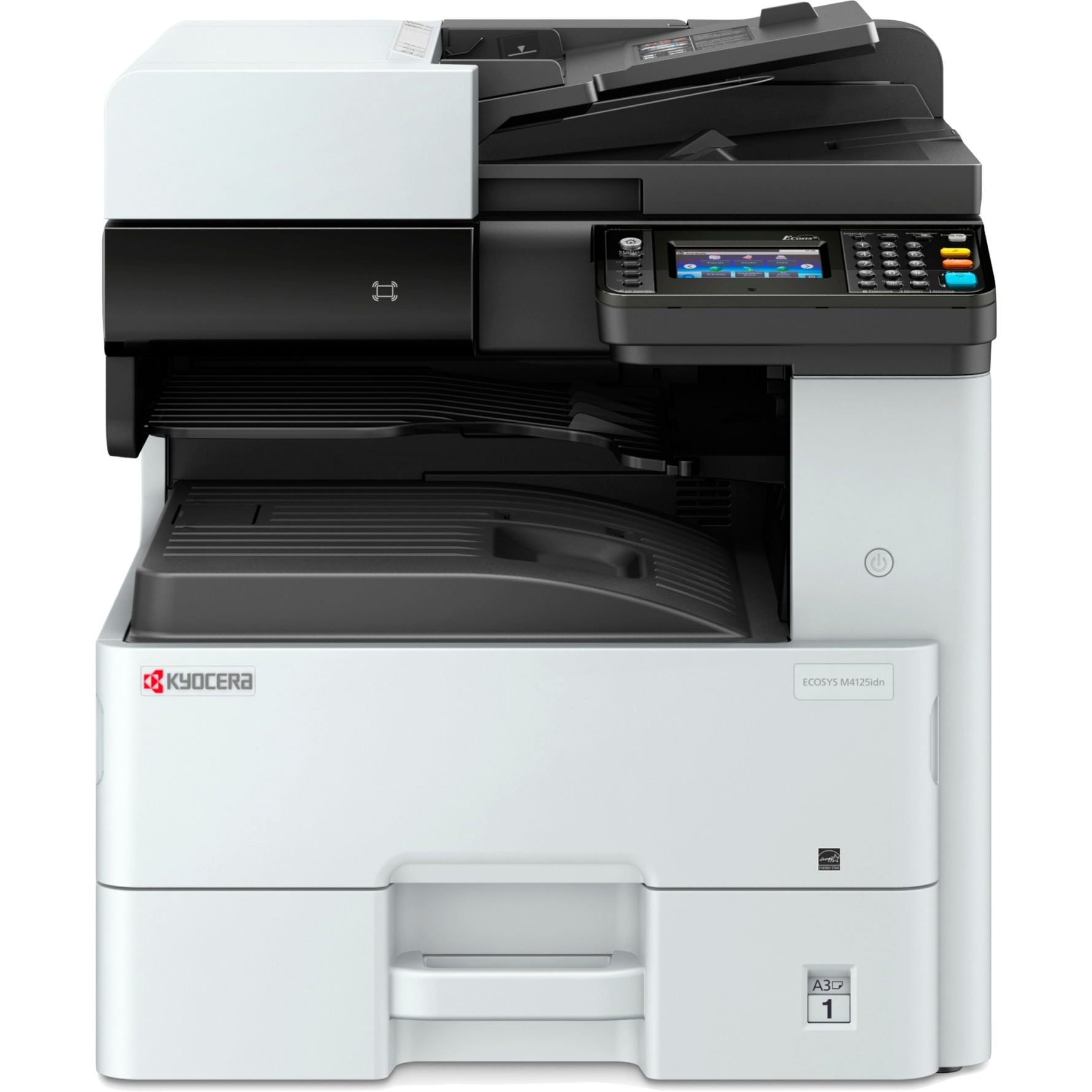 Kyocera ECOSYS M4125idn, Multifunktionsdrucker grau/schwarz, USB, LAN, Kopie, Scan, Duplex (Druck), Duplex (Scan)