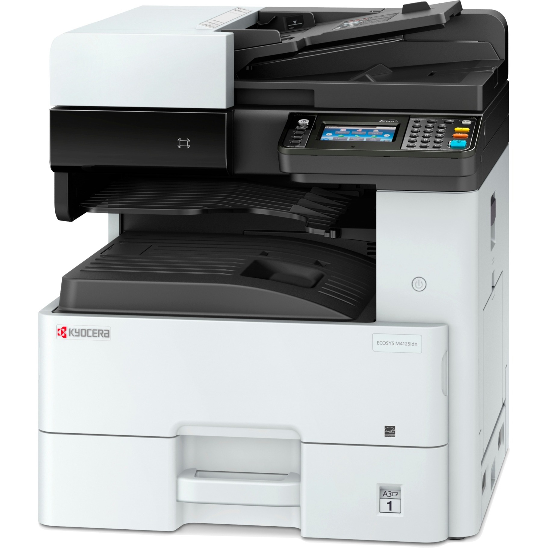 Kyocera ECOSYS M4125idn, Multifunktionsdrucker grau/schwarz, USB, LAN, Kopie, Scan, Duplex (Druck), Duplex (Scan)